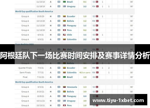 阿根廷队下一场比赛时间安排及赛事详情分析 阿根廷队下一场比赛时间安排及赛事详情分析